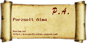 Porzsolt Alma névjegykártya